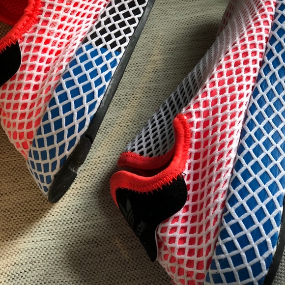 Adidas Deerupt Red/Blue Wmns Sz 7 - Picture 4 of 4